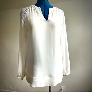 CAbi White Chiffon Overlay Tunic, Small